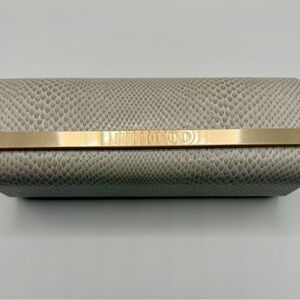Jimmy Choo Faux White Snake Skin Sunglasses / Eyeglasses Case NWOT